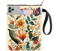 CRASPIRE Funda Libro con Diseño Flores Naranja Funda Protectora para Libros Bolsillo Lavable con Cremallera Y Bolsillo Adicional Amantes la Lectura Y Compañeros Clase