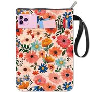 CRASPIRE Funda Libro con Estampado Floral Y Cremallera Bolsillo Adicional Impermeable Flor Bolsa Protección Portátil Cuerda Doble Cara Libros Tapa Dura Cuaderno Biblia Diario Texto