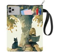 CRASPIRE Funda Libro Cremallera Cubierta Libro Manga Extra Manga Extra Color Doble Cara Mujer árbol Gato Tela Lavable Cuaderno Bolsa Bolsillo entusiastas Tapa Dura 11 x 8,6 Pulgadas