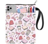 CRASPIRE Funda Libro de 11x8.6 Pulgada Color Rosa con Lazo Proteger el Café Libros de Bolsillo Lavable con Asa Bolsillo Frontal Cremallera Ideal Amantes los Lectores Cuadernos Regalos Amigos
