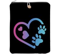 CRASPIRE Funda Libro Diseño Perro Funda Libro Forma Corazón 114 x 94 Pulgada Poliéster Impermeable Lavable Estampado Patas Cuaderno Bolsillo Cremallera Y Botón Club Navidad Cumpleaños Accesorios