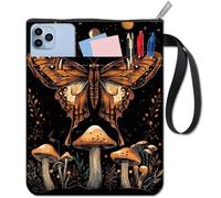 CRASPIRE Funda Libro Polillas Funda TeDiseño Hongos Impermeable Lavable Estilo Gótico Negro Insectos Y Plantas Cuaderno Tapa Blanda Bolsa Protectora Cremallera Bolsillo Frontal Adicional Cumpleaños