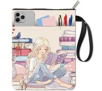 CRASPIRE Funda para Libro con Diseño de Árbol Funda para Libro de Lectura con Cremallera Funda para Libros de Bolsillo Funda de Tela Lavable Protector para Cuaderno con Cremallera Y Bolsillo Adicional