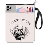 CRASPIRE Funda para Libro con Diseño de Esqueleto Protector de Libros para Libros de Bolsillo Funda de Tela Lavable con Cremallera Y Bolsillo Adicional para Amantes los Libros Regalos para Compañeros