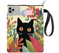 CRASPIRE Funda para Libro con Diseño de Gato Funda Protectora de Tela Lavable de 11 x 8.7 Pulgada con Bolsillo Frontal con Cremallera para Libros de Tapa Dura Accesorios de Lectura Lectora