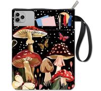 CRASPIRE Funda para Libro con Diseño de Mariposas Cielo Estrellado Nocturno Plantas Luna Estrellas Hongos Funda Protectora para Libro Bolsa con Cremallera Y Bolsillo Frontal Tela Lavable para Amantes