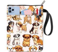 CRASPIRE Funda para Libro con Diseño de Perro Funda para Libro con Dibujos Animales Funda Protectora para Libros Bolsillo Funda de Tela Lavable con Cremallera Y Bolsillo Adicional para Amantes