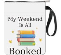 CRASPIRE Funda para Libro con Patrón Protector de Palabras Fundas Libros En Rústica Tela Lavable Cremallera Y Bolsillo Adicional Amantes los Regalos