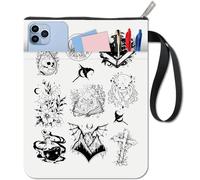 CRASPIRE Funda para Libro de Elementos Mágicos Funda para Libro de Adivinación Funda Protectora para Libros de Halloween para Libros Bolsillo Funda Tela Lavable con Cremallera Y Bolsillo Adicional