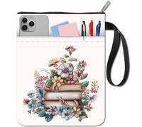 CRASPIRE Funda para Libro de Flores Patrones de Fundas para Libros Protector de Libros de Plantas para Libros de Bolsillo Funda de Tela Lavable para Libros con Cremallera Y Bolsillo Adicional