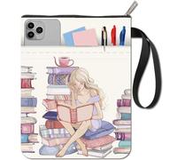 CRASPIRE Funda para Libro de Lector Patrones de Fundas para Libros Protector de Libros para Libros de Bolsillo Funda de Tela Lavable para Libros con Cremallera Y Bolsillo Adicional para Amantes