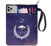 CRASPIRE Funda para Libro de Montaña con Cremallera Galaxy Moon Star Eyes Protector Bolsa Libros Bolsillo Azul Tela Impermeable Fundas Amantes los Bibliotecario