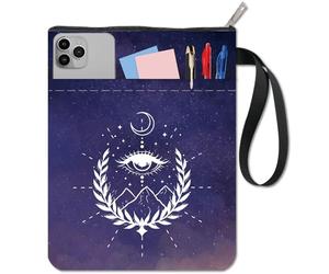 CRASPIRE Funda para Libro de Montaña con Cremallera Galaxy Moon Star Eyes Protector Bolsa Libros Bolsillo Azul Tela Impermeable Fundas Amantes los Bibliotecario