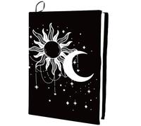 CRASPIRE Funda para Libro Elástica con Diseño de Luna Y Sol Lavable Reutilizable Tela de Nailon Grande Protector de Libros de Poliéster Envolturas Elásticas para Cuadernos 9.4x15.7 pulgada Adecuadas