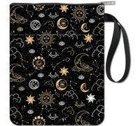 CRASPIRE Funda para Libro Protector de Libros de Luna Fundas para Tarot Solar En Rústica Tela Lavable con Cremallera Y Bolsillo Adicional Amantes los
