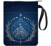 CRASPIRE Funda para Libros Protector de Libros de Montaña Fundas para Fases Lunares Tarot En Rústica Tela Lavable con Cremallera Y Bolsillo Adicional