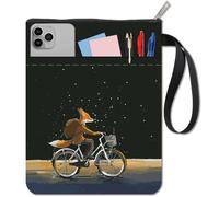 CRASPIRE Funda Protectora de Libros Fox Book Covers de Color Negro Funda para Libros de Bolsillo Funda de Tela Lavable con Cremallera Y Bolsillo Adicional para Amantes de los Libros Regalos