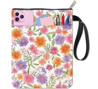 CRASPIRE Funda Protectora Libros de 11x8.6 Pulgada con Diseño de Flor Durazno Funda Tela Lavable con Asa Cremallera Bolsillo Frontal Adicional Amantes los Libros Lectores Cuadernos Regalos Amigos