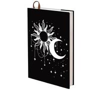 CRASPIRE Funda Protectora para Libros A5 de 12.4x8.8 Pulgadas Ajustable para Libros de Tamaño A5 Lavable Reutilizable con Marcapáginas Diseño de Sol Luna Y Estrellas