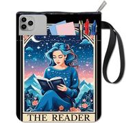 CRASPIRE Funda Tela Lavable para Libros Lectura Estampado Estrellas Lunas Y Cielo Estrellado Doble Cara Cremallera Y Bolsillo Adicional para Libros Texto Compañeros Clase Lectores Accesorios