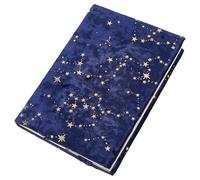 CRASPIRE Funda Terciopelo para Libro Funda Tela Estrellas Azul Medianoche Ajustable Tela Suave para Libros Bolsillo Tamaño A5 Libros Tapa Dura Aulas Estudiantes Profesores Amantes los Libros