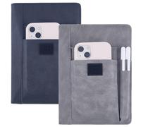 CRASPIRE FundaLibro2 colorPiel Sintética,Impermeable,Gris Y Negra,Reutilizable, LibrosBolsillo, Bolsillos Bolígrafos, Amanteslos Libros Y CompañerosClase,6.1 x 8.54 Pulgadas.