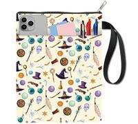 CRASPIRE Fundas de Libros con Elementos Mágicos Funda Protectora para Libros de Halloween Tela Lavable con Cremallera Y Bolsillo Adicional para Amantes los Regalo Compañeros Clase