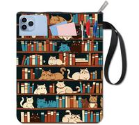 CRASPIRE Fundas para Libros con Diseño Gatos Estanterías Protectores Tela Lavables Cremallera Y Bolsillo Adicional Amantes los Regalos Compañeros Clase