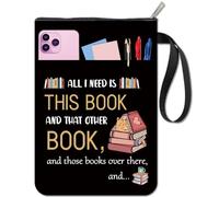 CRASPIRE Fundas para Libros con Palabras Fundas Protectoras Negras para Libros Fundas Vintage para Libros de Bolsillo Fundas de Tela Lavables con Cremallera Y Bolsillo Adicional para Amantes los