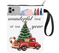CRASPIRE Fundas para Libros de Árbol de Navidad Protector de Libros para Coche Funda para Libros de Palabras para Libros de Bolsillo Funda Tela Lavable para Libros con Cremallera Y Bolsillo Adicional