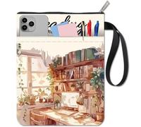 CRASPIRE Fundas para Libros Estantería Protector Tepara Libros Lectura Impermeable Lavable Escritorio Portátil Bolsillo Cremallera Y Bolsillo Frontal Adicional Bibliotecarios Lectores Compañeros Clase