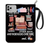 CRASPIRE Fundas para Libros Negras con Patrón de Libro Funda para Libro con Palabras de Gato Protector de Libros de Bolsillo Funda de Tela Lavable con Cremallera Y Bolsillo Adicional para Amantes los
