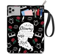 CRASPIRE Human Book Sleeve Protector de Libros de Rosas Fundas de Libros Negras para Libros de Bolsillo Funda de Tela Lavable para Libros con Cremallera Y Bolsillo Adicional para Amantes los Libros