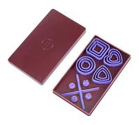 CRASPIRE Kit Botones Arcilla Polimérica Cubierta Botones Herramienta Plástico ABS Morado Anillo Cuadrado Triángulo Corazón Cruz Centrado Simétrico Caja Broches Juego Herramientas Coser Tela Ropa