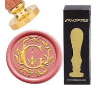CRASPIRE Letra G Sello de Cera Sellos de Cera con Iniciales del Alfabeto Retro Sello de Cera Clásico Vintage 26 Letra AZ 25 mm Cabeza de Latón Extraíble Mango de Madera para sobre Invitación