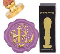 CRASPIRE Letra L Iniciales Sellado Sello de Cera Alfabeto Retro Sellos de Cera Clásico Vintage 26 Letra AZ 25 mm Cabeza de Latón Extraíble Mango de Madera para Invitación de Aniversario de Boda