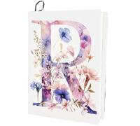 CRASPIRE Letra R Funda de Libro Elástica con Diseño de Flores del Alfabeto Lavable Reutilizable de Nailon Grande para Libros de Tapa Dura de 9x11 Pulgada Regalo de Libro de Texto