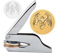 CRASPIRE Libro de Sellos En Relieve de Dragón Ex Libris Library Sello de Acero Inoxidable de 1.6 Pulgada Estampador Manual para Maestros Libreros Notarios Regalos Oficiales de Graduación Sobres