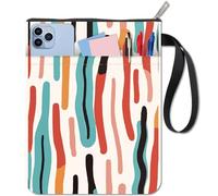CRASPIRE Líneas Coloridas Cubierta Libro con Cremallera Bolsillo Adicional Bolsa Impermeable Protector Portátil Cuerda Doble Lado Cubierta Libros Tapa Dura Cuaderno Biblia Diario Texto Rústica