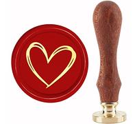 CRASPIRE Love Wax Seal Stamp Sello de Cera de Sellado de Boda 30 mm / 1.18 Pulgadas Sello de Sellado de Cabeza de Latón Extraíble con Mango de Madera para Cumpleaños Invitaciones de Boda Tarjetas