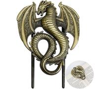 CRASPIRE Marcapáginas de Bronce Antiguo con Forma de Dragón de Metal Vintage para Liberar Tus Manos Soporte para Páginas Abiertas para Revistas Libros Regalo de Cumpleaños Ideal para Amantes