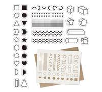 CRASPIRE Matemáticas Sello de Goma Transparente Geométrico Forma de Estrella de Corazón Sellos de Silicona Transparentes Vintage Sello para Diario Fabricación de Tarjetas DIY Scrapbooking Álbum