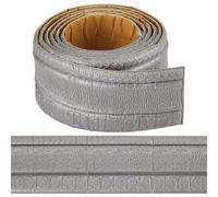 CRASPIRE Moldura de Corona Autoadhesiva de 90.5 x 3.14 Pulgada Color Gris Plateado Borde de Papel Tapiz Adhesivo Flexible 3D Borde de Pared Adhesivo Tipo Espejo Líneas de Base de Espuma