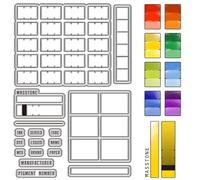 CRASPIRE Muestras de Colores Paleta de Sellos de Goma Transparente Sellos de Sellos de Silicona Transparentes Reutilizables para Hacer Tarjetas de Diario Decoración DIY Scrapbooking Marco de Película