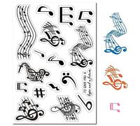 CRASPIRE Nota Musical Sellos de Goma Transparentes Personal Sellos de Silicona Vintage Transparentes Sello para Hacer Tarjetas de Diario Hacer Amigos DIY Scrapbooking Marco de Fotos Decoración