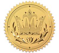 CRASPIRE Pegatina de lámina dorada de 2 pulgadas, 100 sellos de certificado, calcomanías redondas en relieve doradas, para sobres, tarjetas de invitación, diplomas, premios, celebración de graduación
