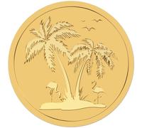 CRASPIRE Pegatinas de Sobres Dorados de Palmera de Coco 2" Gaviota Marina Flamenco Sellos Autoadhesivos En Relieve Etiquetas Redondas para Premios de Boda Invitaciones Tarjetas de Felicitación Diplo