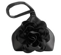 CRASPIRE Pochette Da Donna Piccola Borsa Da Sera Borsa A Mano In Raso con Motivo Floreale Di Rose Nere Elegante Pochette Da Polso Portatile con usura A Cerniera Ideale per Viaggi Feste Uso