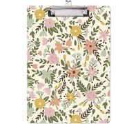 CRASPIRE Portapapeles Acrílico A4 Tablero de Escritura de Flores con Clip de Acero Inoxidable Rectángulo Instrumento de Escritura de Plantas Portapapeles Decorativos Portapapeles para Suministros