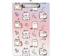 CRASPIRE Portapapeles Acrílico A4 Tablero de Escritura de Gato con Clip de Acero Inoxidable Rectángulo Instrumento de Escritura de Animales Portapapeles Decorativos Portapapeles para Suministros
